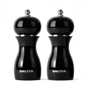 Molinillos de sal y pimienta Salter 7613 BKXRA – molinillos eléctricos de especias, negro brillante