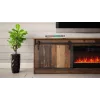 Mueble TV Cama Meble GRANERO con mueble de chimenea, 2000×567×350 mm, tablero de partículas/MDF, 2 puertas correderas, mate, madera vieja