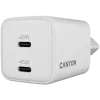 Cargador Canyon CU45CC GaN 45 W 2xPD, blanco (CNS-CUW45CC)
