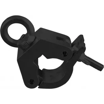 Abrazadera EUROLITE TPC-51S negra con anilla – abrazadera de montaje para estructuras y focos