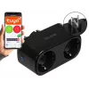 Enchufe inteligente doble controlado por Wi-Fi TUYA, negro