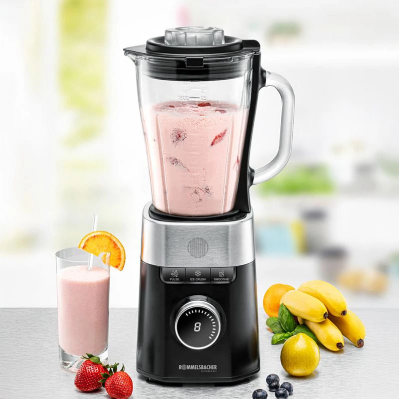 Batidora de pie Rommelsbacher MX 1260 — 1200 W, 1,5 L, negro/acero inoxidable
