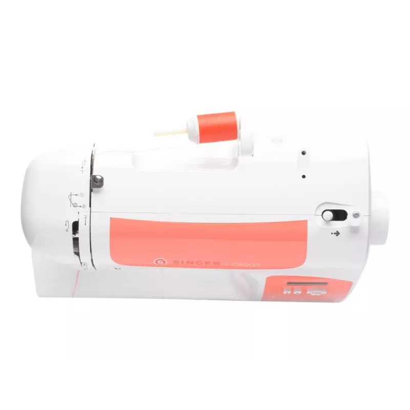 Máquina de coser SINGER C5205, modelo 230239102, máquina de coser doméstica mecánica portátil en naranja coral