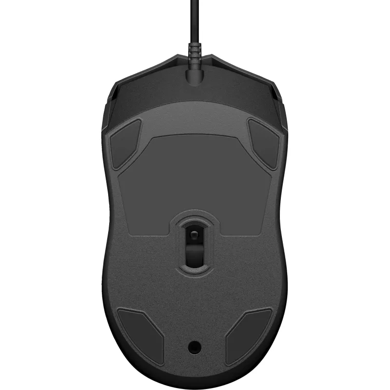 HP Ratón con cable 105, ambidiestro, óptico, USB Type-A, 1600 DPI, negro