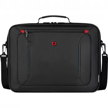 Bolso para portátil Wenger BQ 16 Clamshell — funda negra resistente al agua para portátiles de 16