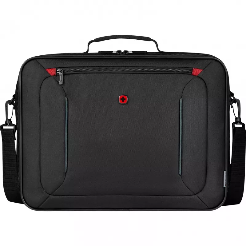 Bolso para portátil Wenger BQ 16 Clamshell — funda negra resistente al agua para portátiles de 16