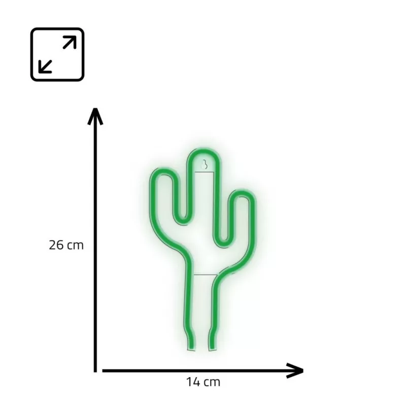 Luz de neón MANTA SNL74GN Verde cactus — letrero de neón decorativo, modelo SNL74GN