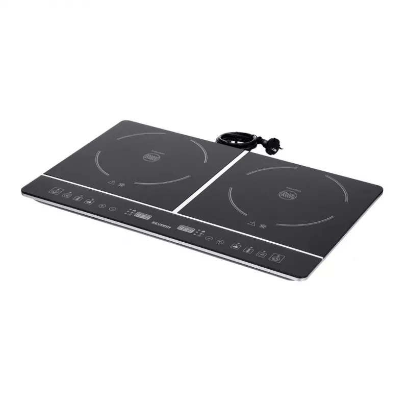 Severin DK 1031 placa de cocina negra de sobremesa placa de inducción por zonas 2 zonas de cocción