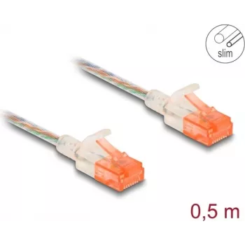 Cable de red DeLOCK RJ45 Cat.6A 0,5 m transparente