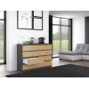 Cómoda Top e shop M8 140 ANT/ART — 8 cajones, antracita/roble, 1380×400×970 mm, tablero de partículas