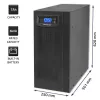 Qoltec 53982 SAI online de onda sinusoidal pura, 6 kVA / 4,8 kW, LCD, USB