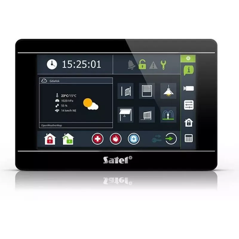 Panel de control táctil SATEL INT-TSI-B panel de pared LCD de 7 pulgadas para sistemas de seguridad