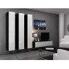 Conjunto de armarios de salón Cama VIGO 14 negro/blanco brillante