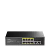 Switch de red Cudy FS1010PG — 10/100 Mbps, 8 puertos PoE, 2 uplink, presupuesto PoE 120W, carcasa metálica