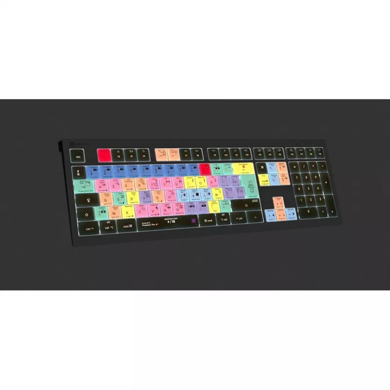 Teclado retroiluminado Logickeyboard Adobe Premiere Pro CC ASTRA 2 Mac francés (LKB-PPROCC-A2M-FR)