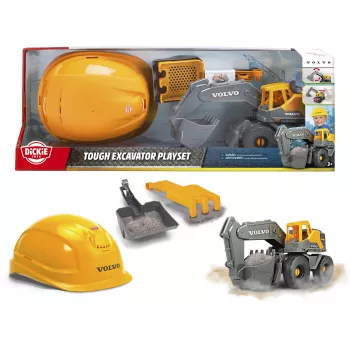 Set de excavadora de juguete Dickie Volvo Tough Excavator 203729016 – Set de vehículo de obra de fundición