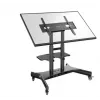Soporte móvil para TV ONKRON TS1380-B para televisores de 50–83 pulgadas, negro, altura ajustable, base con ruedas