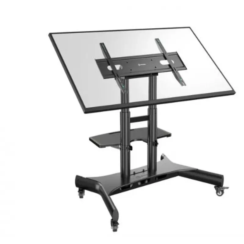 Soporte móvil para TV ONKRON TS1380-B para televisores de 50–83 pulgadas, negro, altura ajustable, base con ruedas