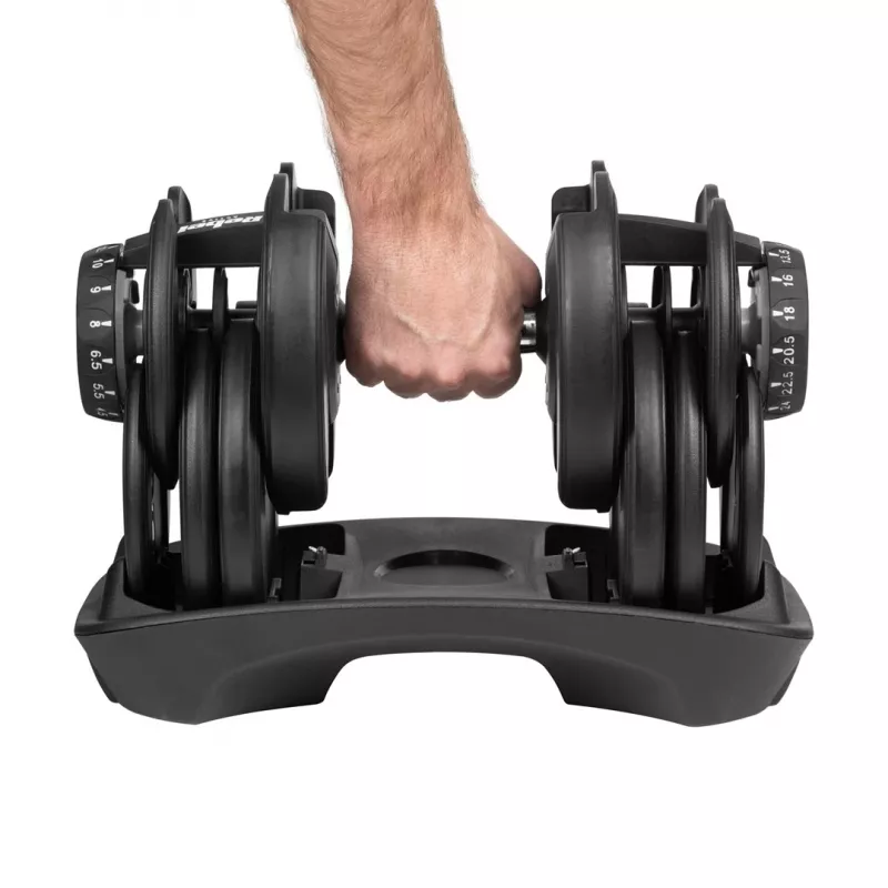 Mancuerna de hierro fundido ajustable Rebel RBA-2303 — hasta 24 kg, negro, una pieza