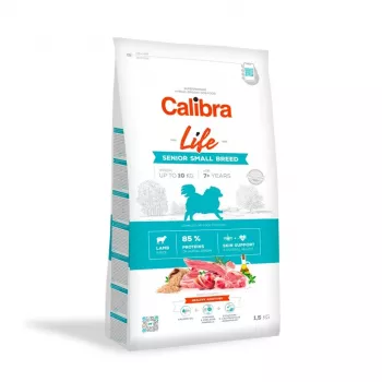 Pienso seco para perros Calibra Dog Life Senior Small Breed Lamb 1,5 kg — receta sénior para perros pequeños, 24% proteína, 14% grasa