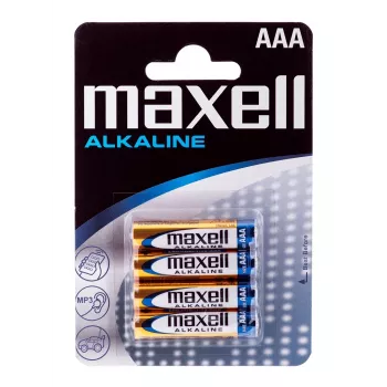Pila MAXELL alcalina LR-03 AAA pack de 4 pilas desechables