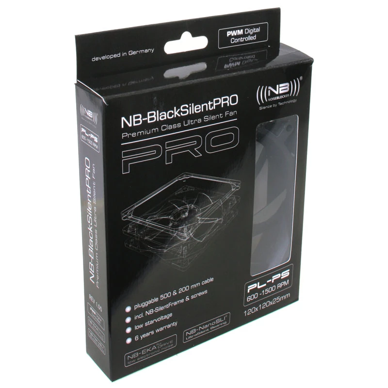 Noiseblocker ITR-PL-PS BlackSilent Pro PLPS ventilador de caja, 120 mm, PWM