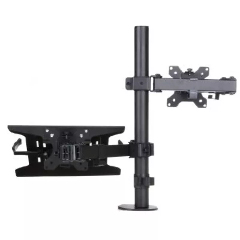 Soporte de escritorio ART L-24 para monitor LED/LCD de 13-32" + portátil de 10-15,6", VESA 75x75/100x100, negro