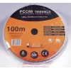 Cable coaxial LIBOX PCC80 RG-6/U 100 m, funda FEP, conductor de cobre de 0,8 mm, apantallamiento de aluminio, blanco