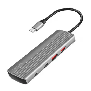 LogiLink hub USB 3.2 Gen2 7+1 puertos 2x USB-A 5x USB-C PD 100W aluminio