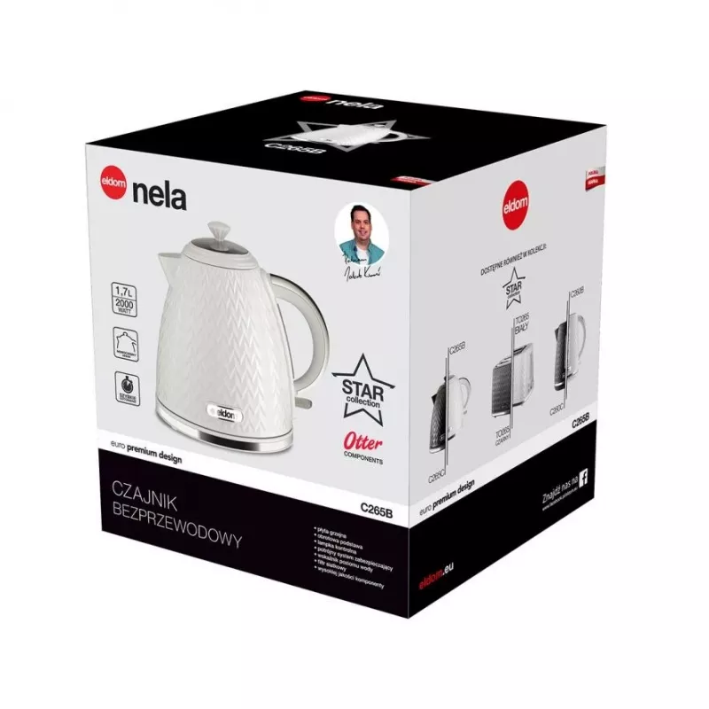 ELDOM C265B NELA Hervidor de agua 1,7 L 2000 W Blanco