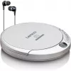 Lenco CD-201SI Reproductor de CD portátil con función de audiolibro y carga, plateado