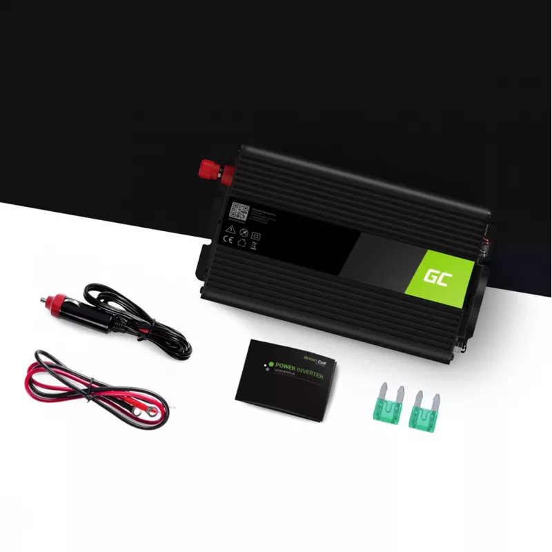 Inversor Green Cell INV14 300W DC 24V a 230V con USB, toma Type-E, refrigeración activa