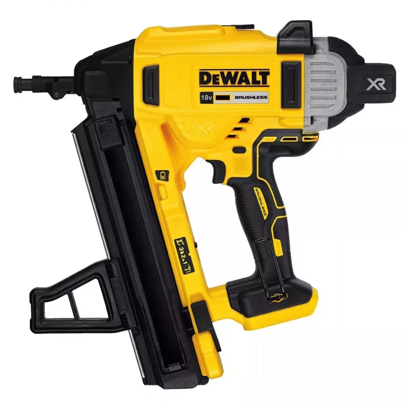 DeWALT DCN890N-XJ XR clavadora inalámbrica de 18 V para hormigón, sin escobillas, cargador angular, clavos de 13–57 mm, Ø 2,6 mm, sin batería, negro/amarillo