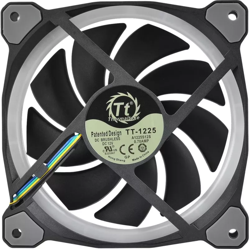 Ventilador para radiador Thermaltake Riing Plus 14 LED RGB TT Premium Edition CL-F056-PL14SW-A, 140 mm, pack de 3 con controlador, negro