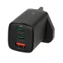 iBOX C-65 negro, cargador universal GaN 65 W con conector macho UK