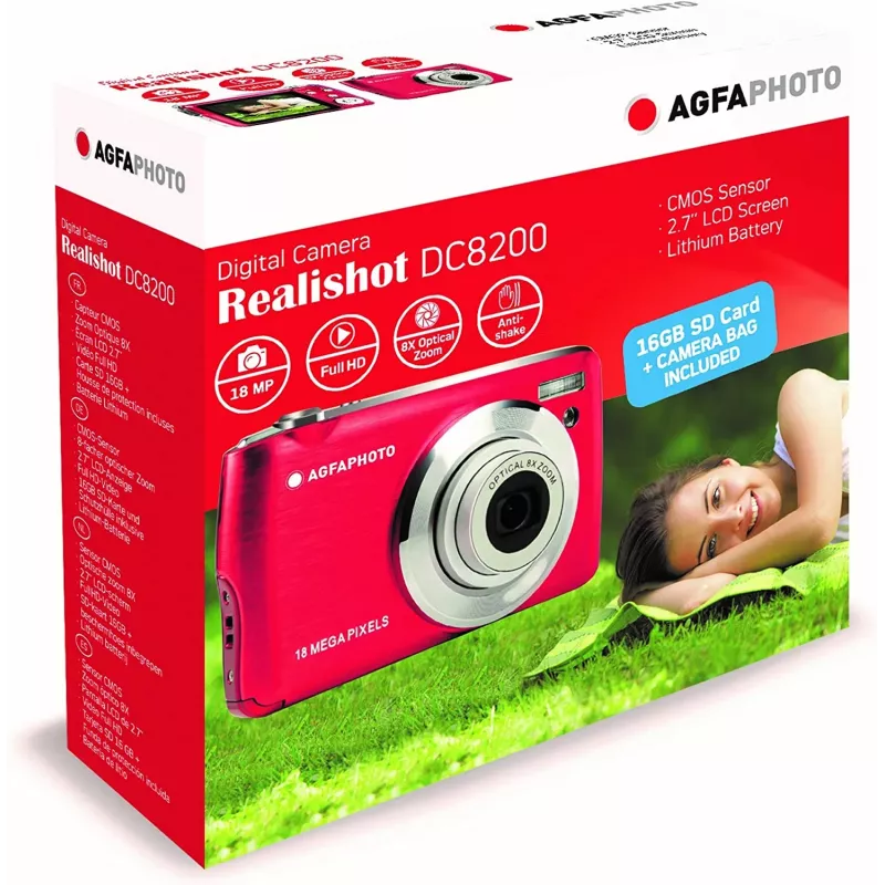 Cámara compacta AgfaPhoto Compact Realishot DC8200 1/3.2 18 MP CMOS 4896 x 3672 píxeles roja (DC8200RD)
