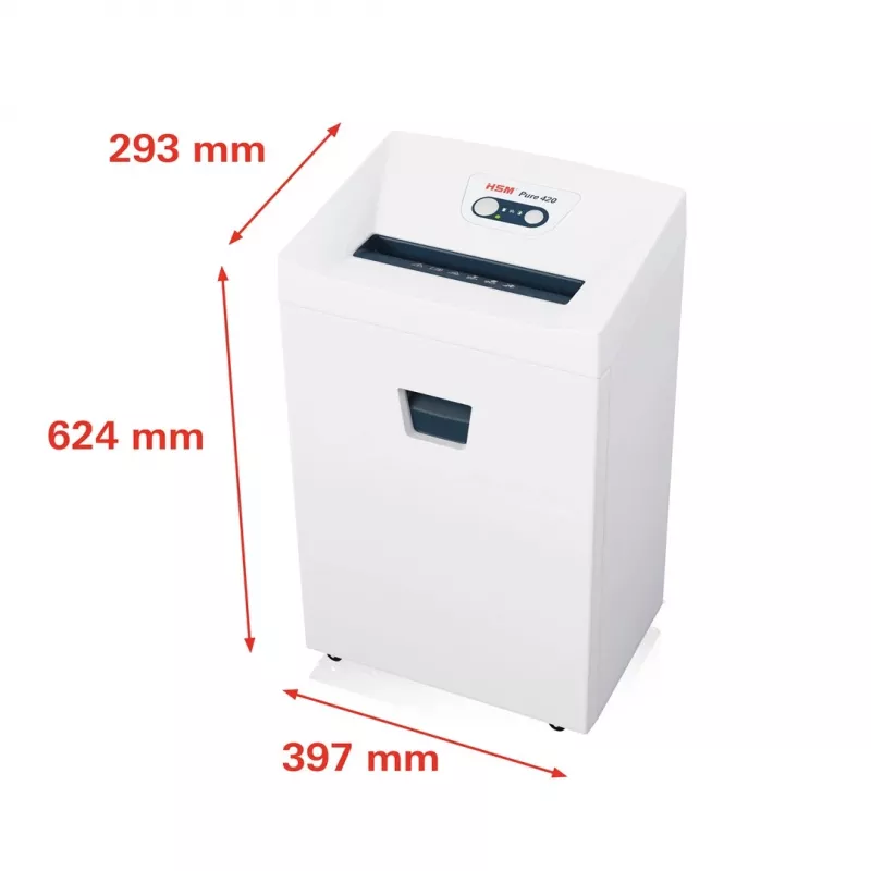 Destructora de papel HSM Pure 420 partículas 1,9 x 15 mm – destructora de partículas de oficina HSM