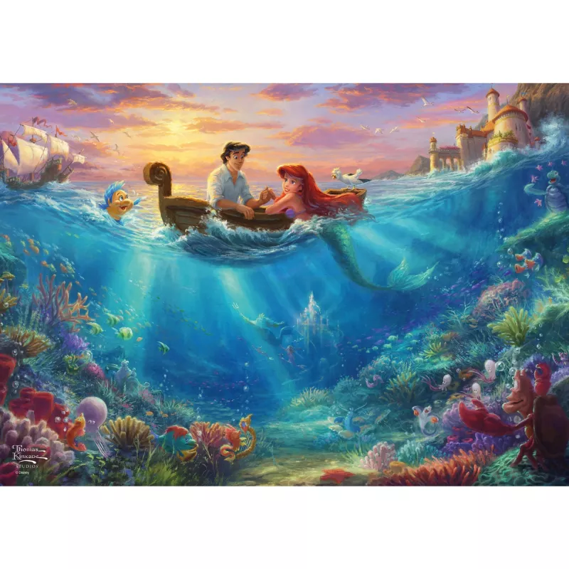 Thomas Kinkade Studios: Disney - Ariel en la lata nostálgica, puzzle 500 piezas