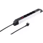 Regleta de enchufes ShiverPeaks S/CONN 4 tomas con conexiones USB, regleta compacta con 4 tomas y función de carga USB integrada