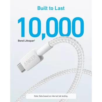 Cable USB-A a USB-C Anker A81H5G21 — 0,9 m, blanco