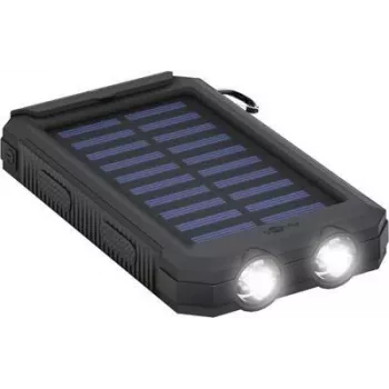Wentronic goobay PowerBank Outdoor 8.0 - batería solar - Li-Pol - 8000 mAh - 29,6 Wh - 2 A - 2 puertos de salida (2 x USB) - en el cable: Micro-USB - negro (49216)
