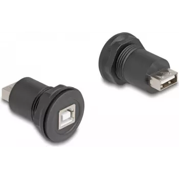 Conector empotrable DeLOCK USB 2.0 Type-B a Type-A negro 66744