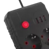 Regleta MACLEAN MCE387 B — 2 tomas de corriente, 3×USB A, 110–240 V, cable de 1,5 m, máx. 2500 W