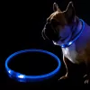 Collar LED KABB azul para perros y gatos – recargable, collar de seguridad ajustable con iluminación