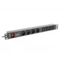 Lanberg PDU-04E04I-0200-BK PDU para rack 1U, 4x tipo E + 4x IEC C13, 16 A, 2 m, negro