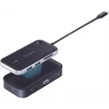 Renkforce RF-4499450 Mini docking station USB-C™ Compatible con marca: Universal transmisión de imagen inalámbrica, lector de tarjetas integrado (RF-4499450)