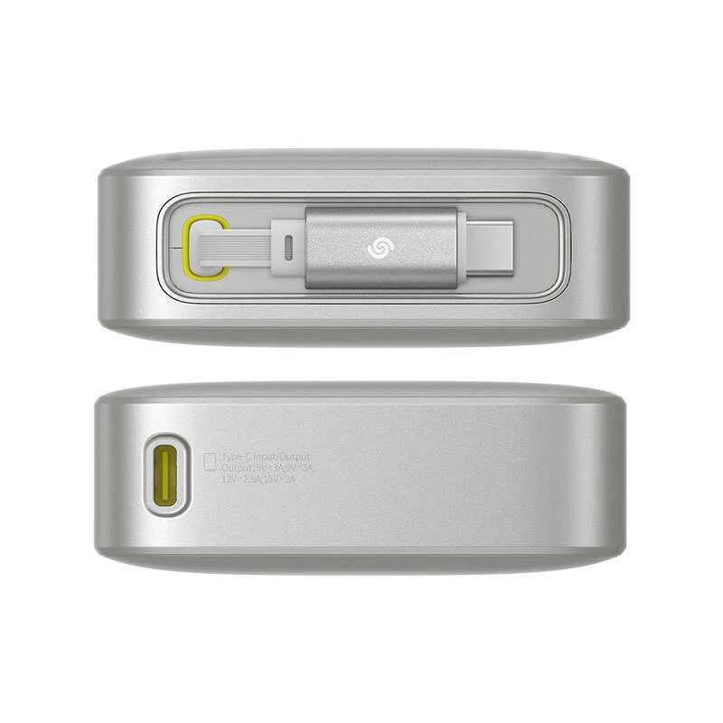 Batería externa Baseus OS Free2Pull 10000mAh 30W +cable (gris)