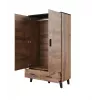 Cama Meble LOTTA 2D2D armario, roble Wotan + negro mate