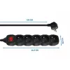 Alargador Esperanza ELK214K cable de 1.5 m 5 tomas Type E para interiores negro