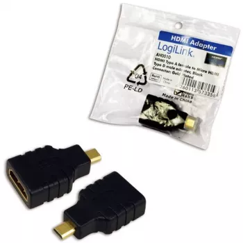 Adaptador de cambio de género HDMI HDMI D a HDMI A LogiLink AH0010 negro